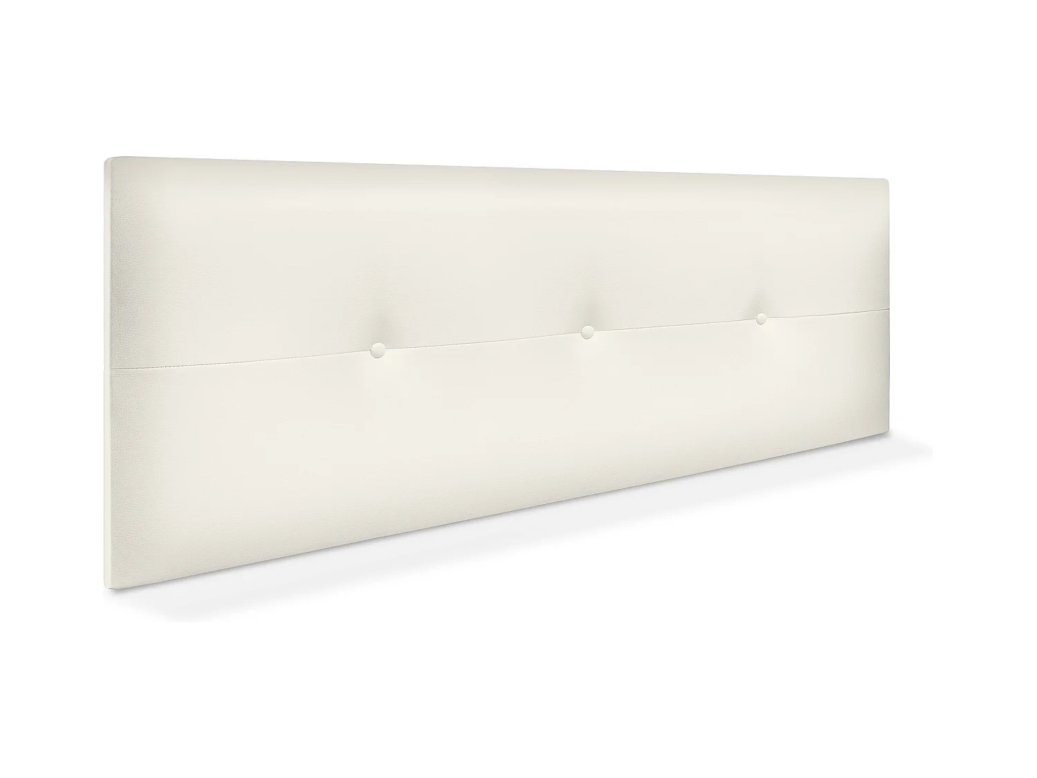 DHOME Tête de lit similicuir avec Boutons 135x50cm Lits 120/135 - Blanc Osseux
