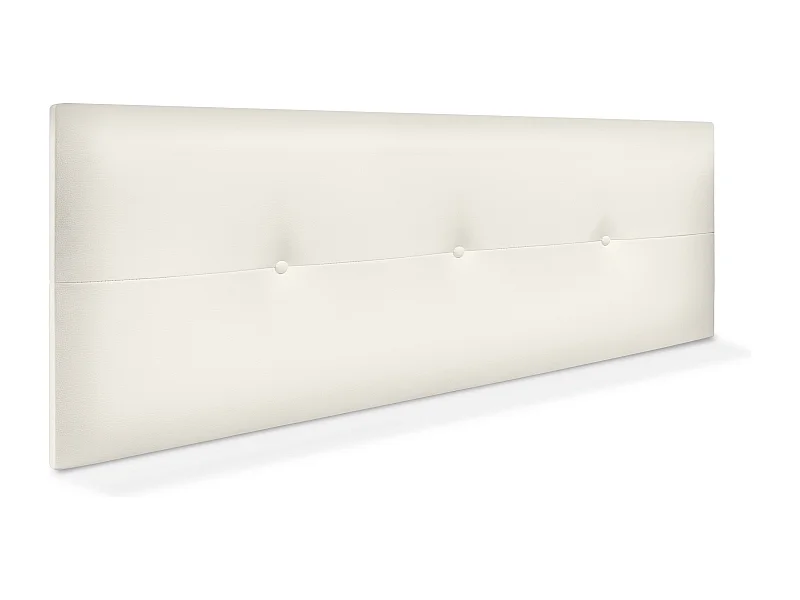 DHOME Tête de lit similicuir avec Boutons 135x50cm Lits 120/135 - Blanc Osseux