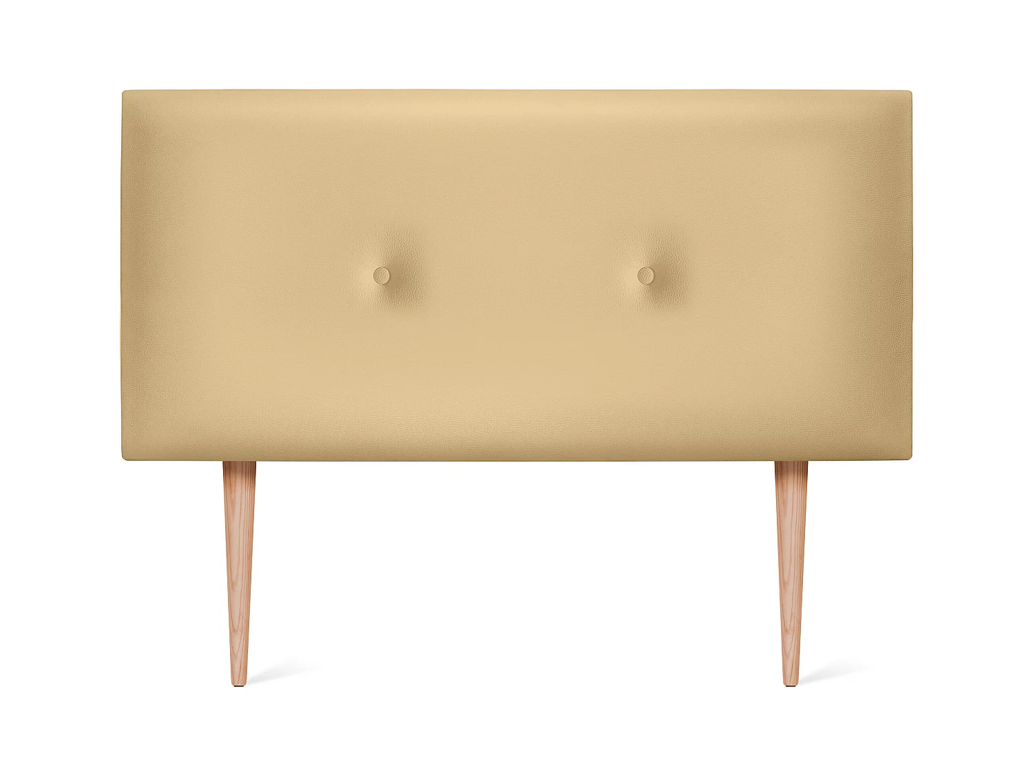 DHOME Tête de lit simili cuir lisse avec Boutons 90x105cm avec pieds Lits 80/90 - Vanille