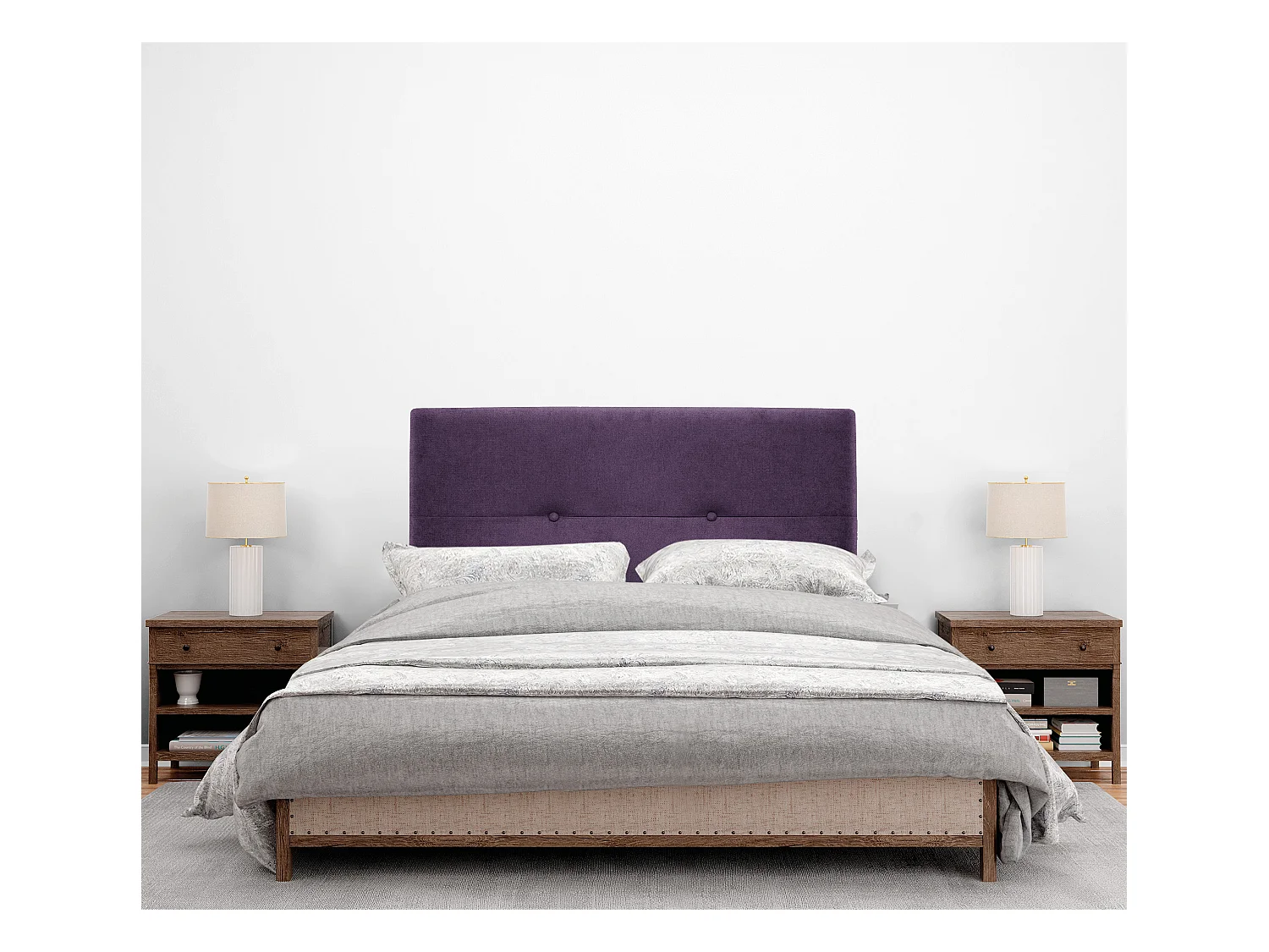 DHOME Tête de lit en Tissu Aqualine avec Boutons 105x50cm Lits 105 - Lilas