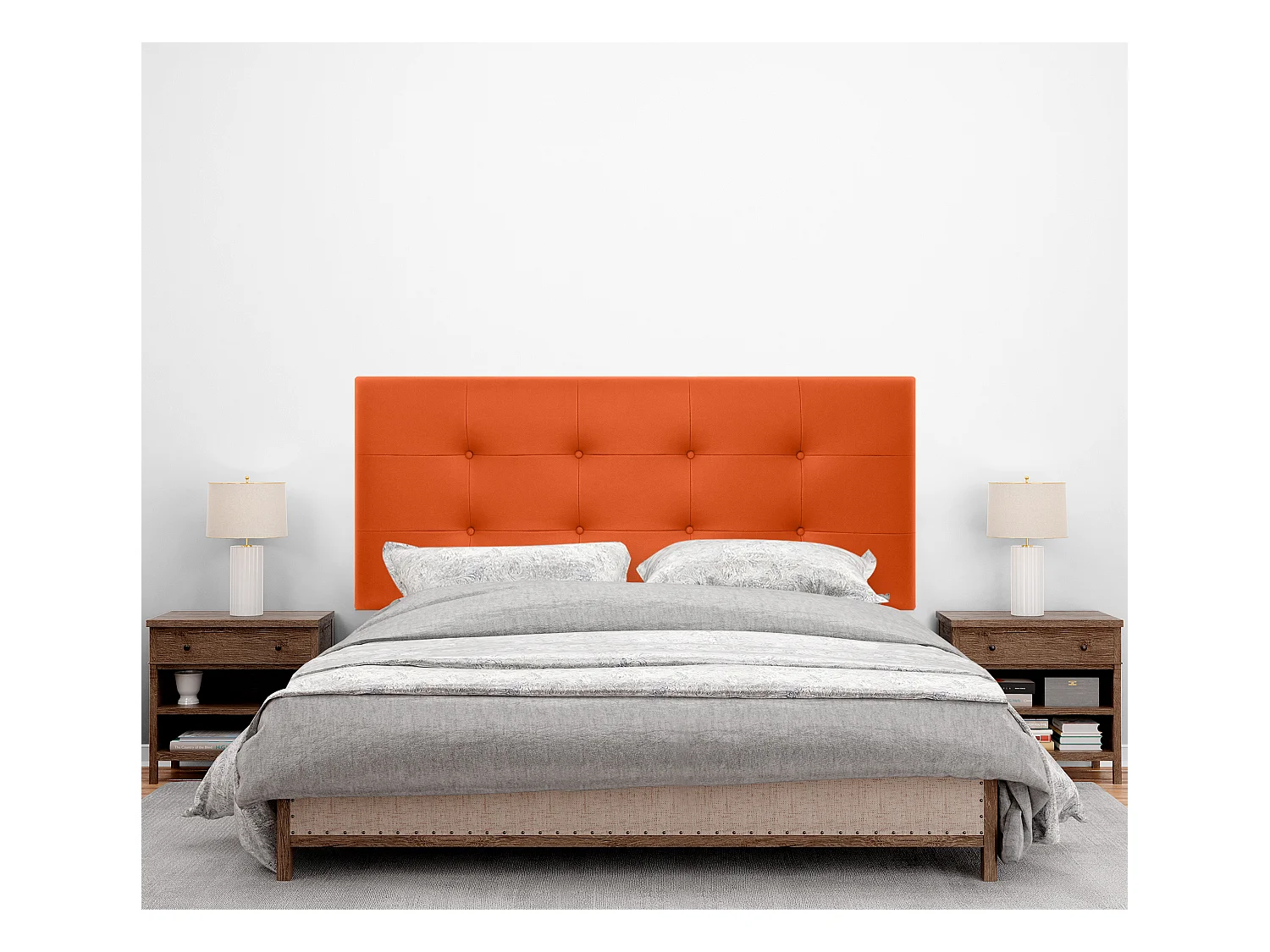 DHOME Tête de lit en Similicuir Capitonné 160x60cm Lits 150/160 - Orange
