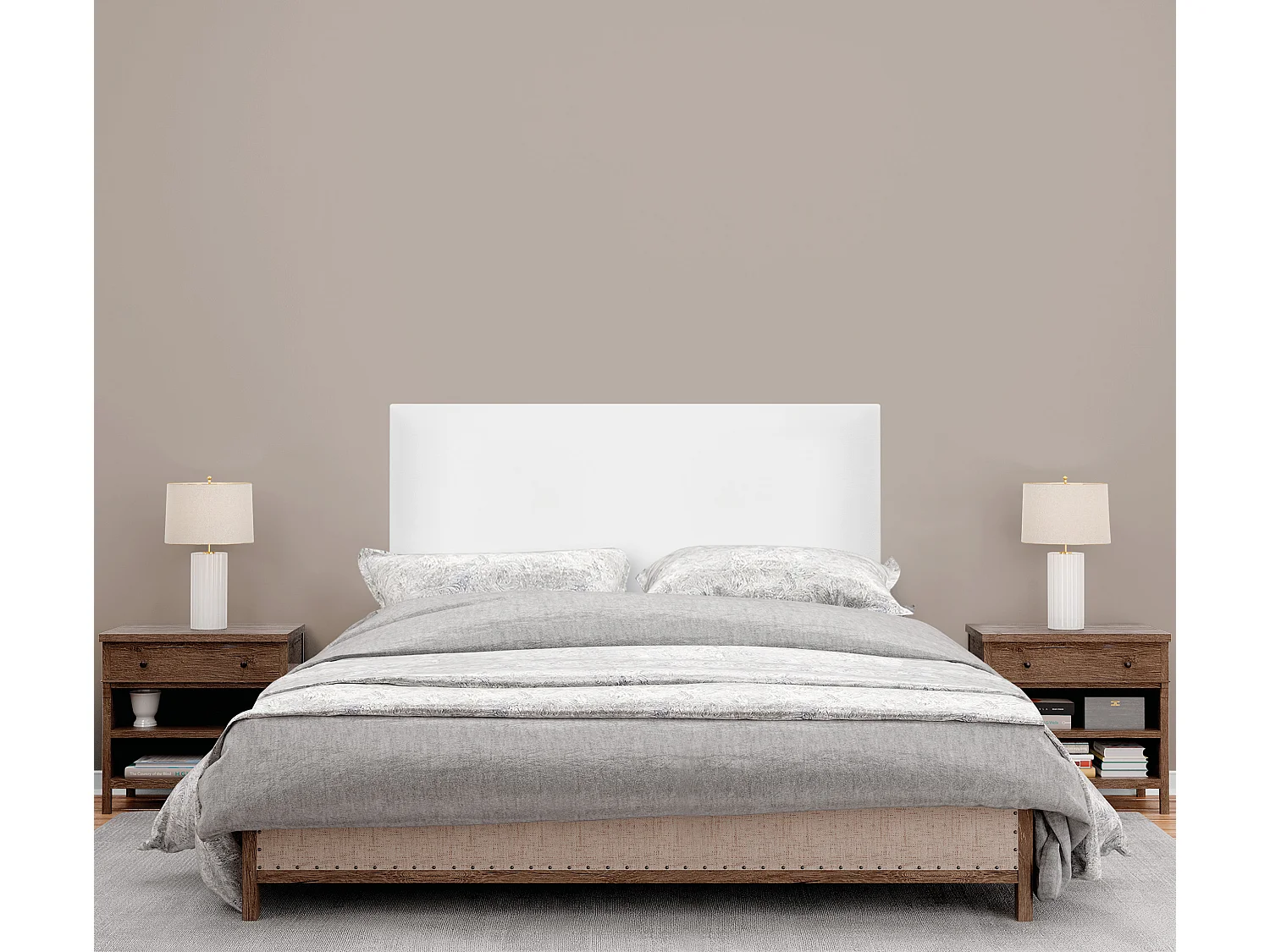 DHOME Glad kunstleer hoofdeinde 110x50cm bedden 105 - Wit