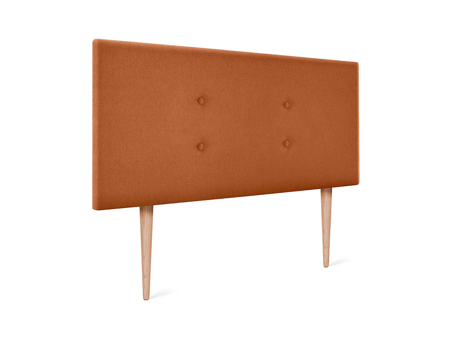 DHOME Tête de lit en tissu Aqualine avec 2 rangées de boutons 105x105cm avec pieds Lits 105 - Orange