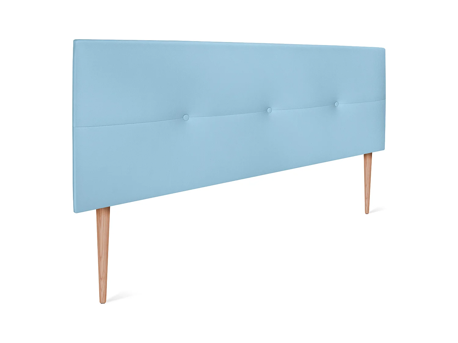 DHOME Tête de lit similicuir avec Boutons 150x105cm avec pieds Lits 150 - Bleu Ciel