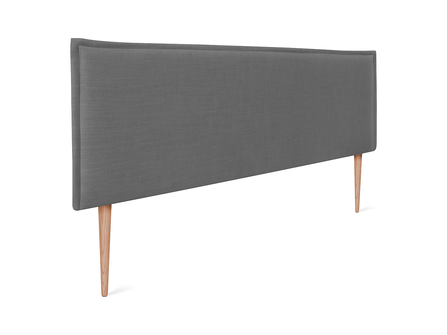 DHOME Tête de lit en lin naturel lisse avec garniture 160x105cm avec pieds Lits 150/160 - Gris foncé