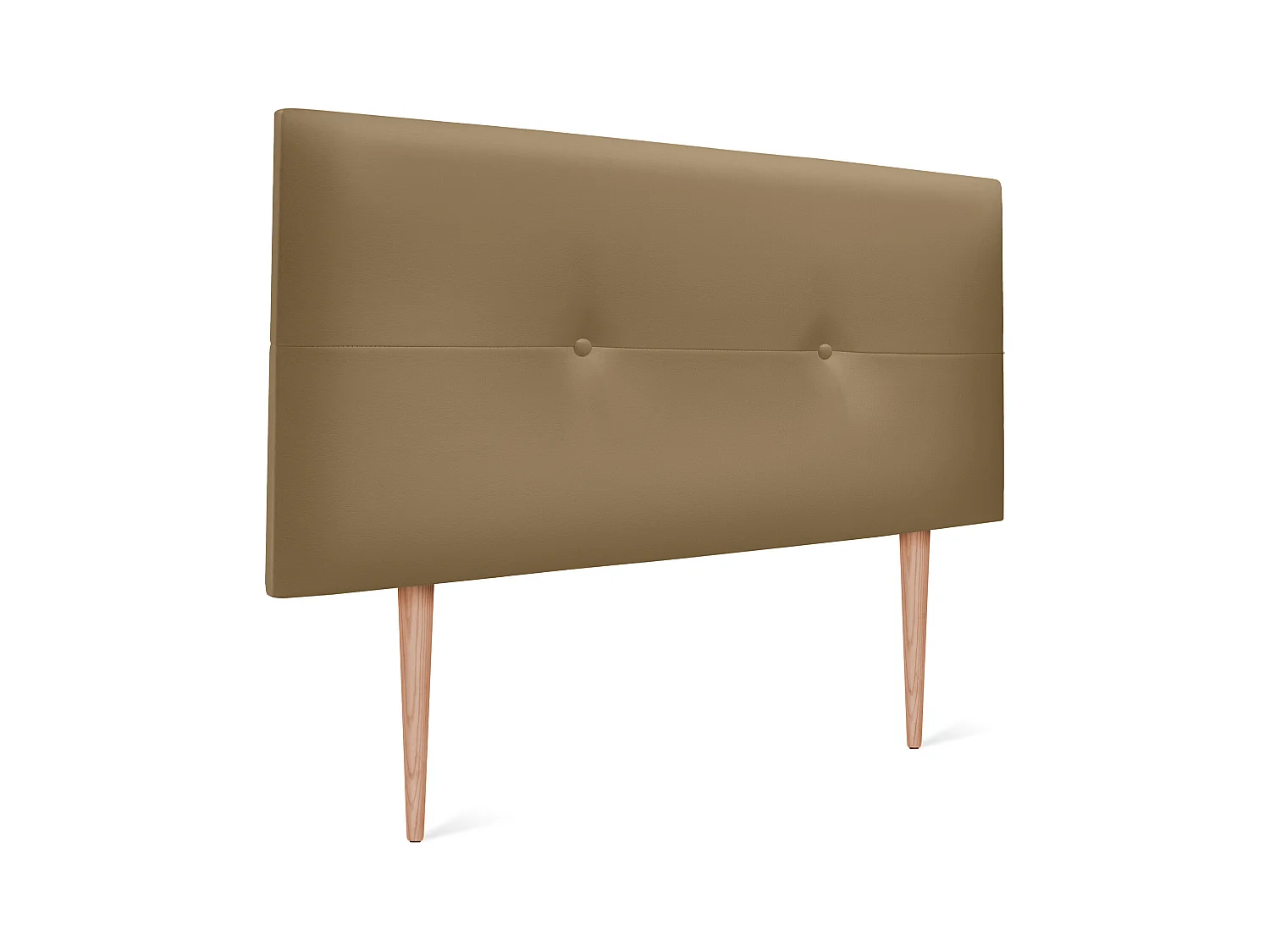 DHOME Tête de lit similicuir avec Boutons 90x105cm avec pieds Lits 80/90 - Marron Clair