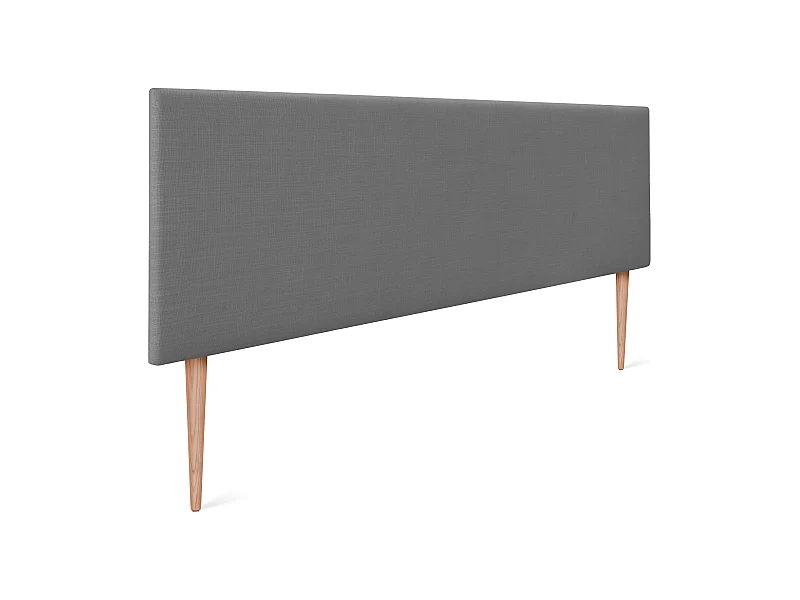 DHOME Tête de lit en lin naturel lisse 160x105cm avec pieds Lits 150/160 - Gris foncé