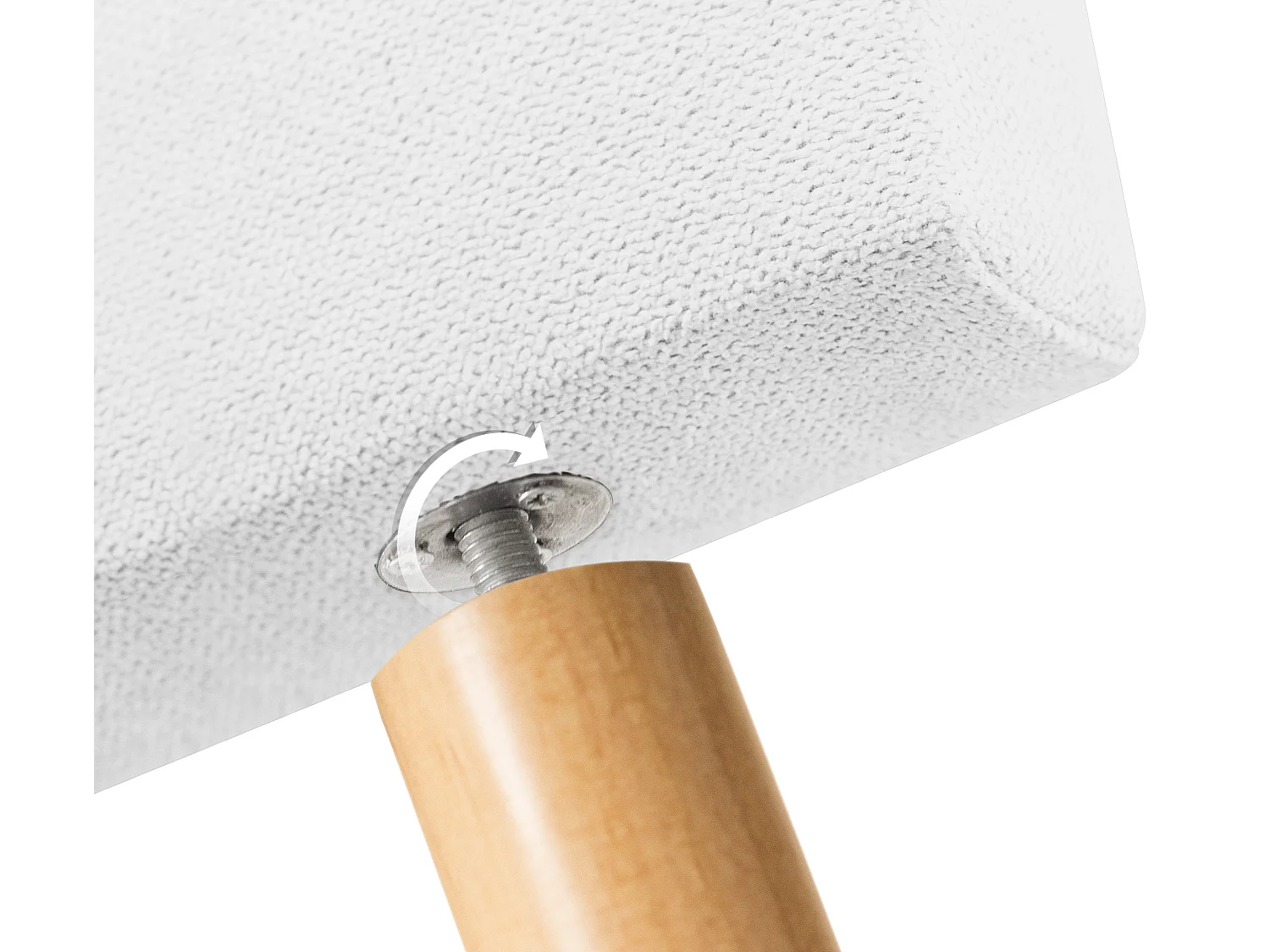 DHOME Testiera in de Tessuto Aqualine Liscio 95x105cm Con le gambe Letti 90 - Bianco