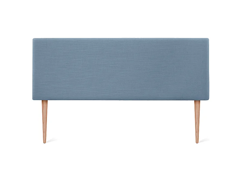 DHOME Tête de lit en lin naturel lisse 135x105cm avec pieds Lits 120/135 - Bleu