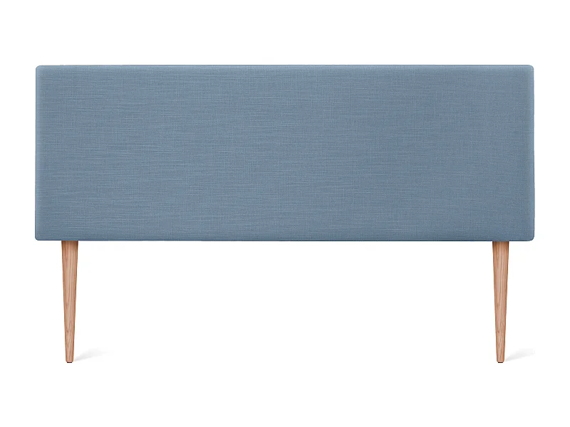 DHOME Tête de lit en lin naturel lisse 135x105cm avec pieds Lits 120/135 - Bleu