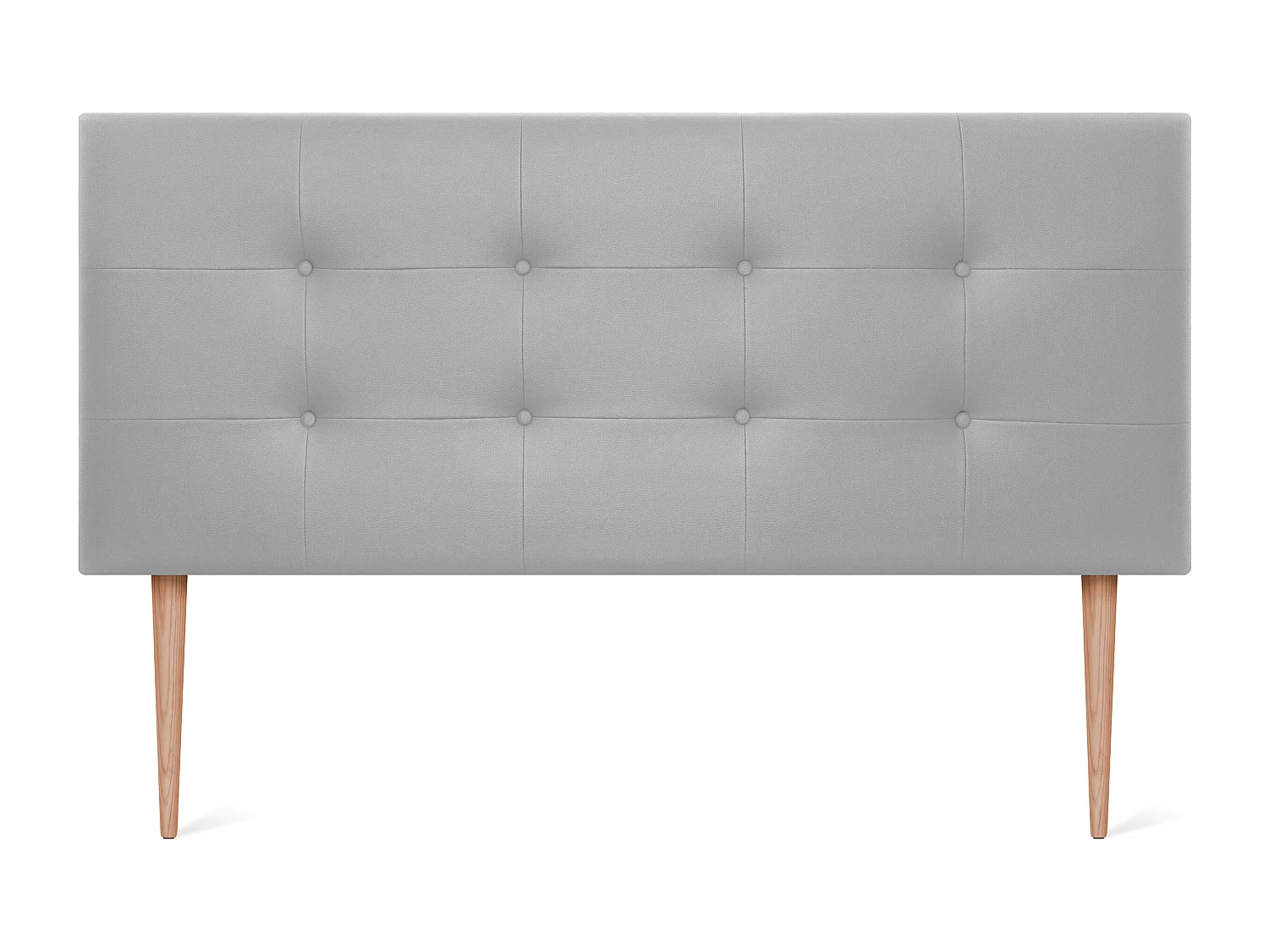 DHOME Getuft kunstleer hoofdeinde 145x115cm met bedpoten 135/140 - lichtgrijs