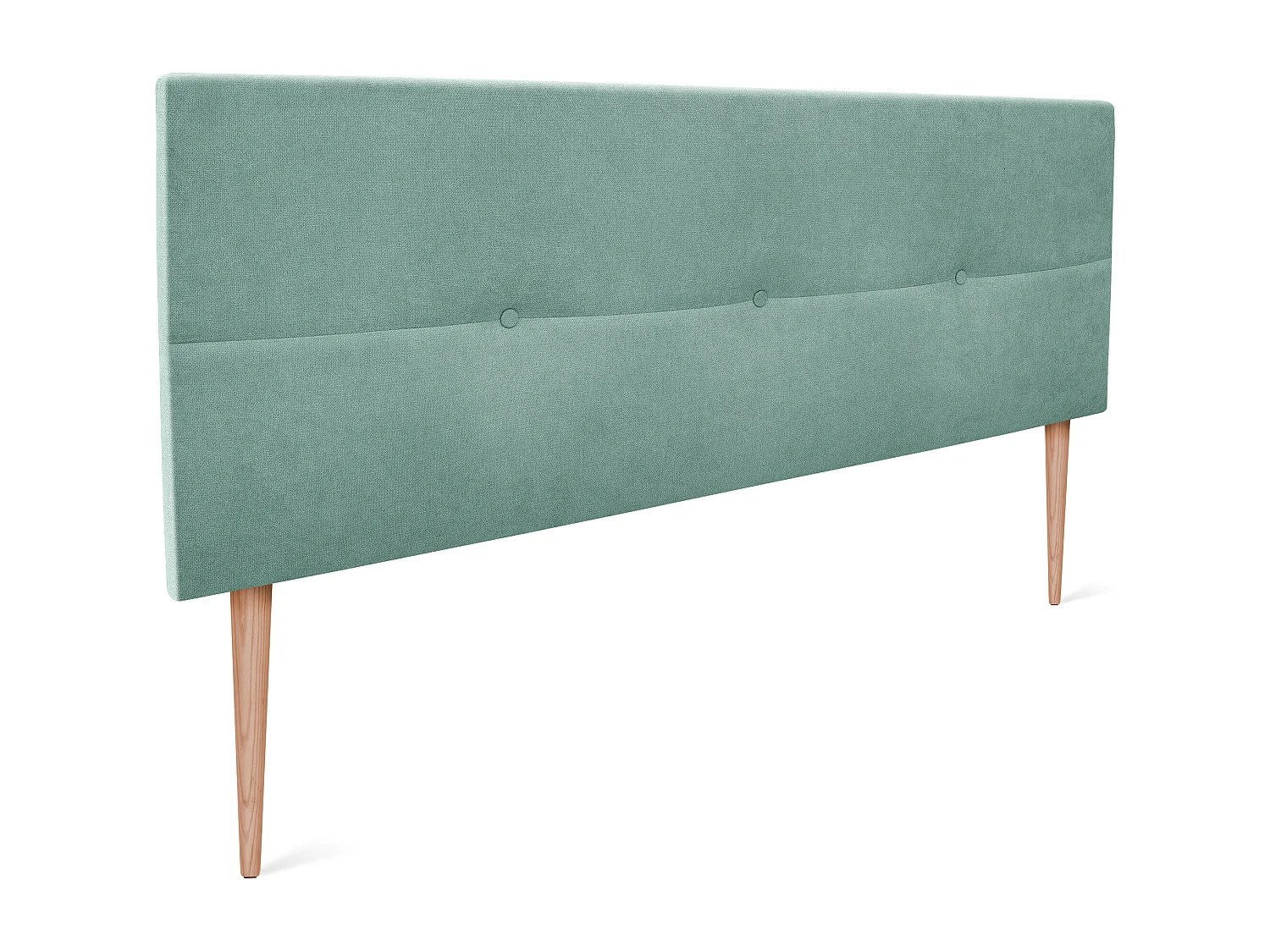 DHOME Tête de lit en tissu Aqualine avec Boutons 160x105cm avec pieds Lits 150/160 - Vert d'eau