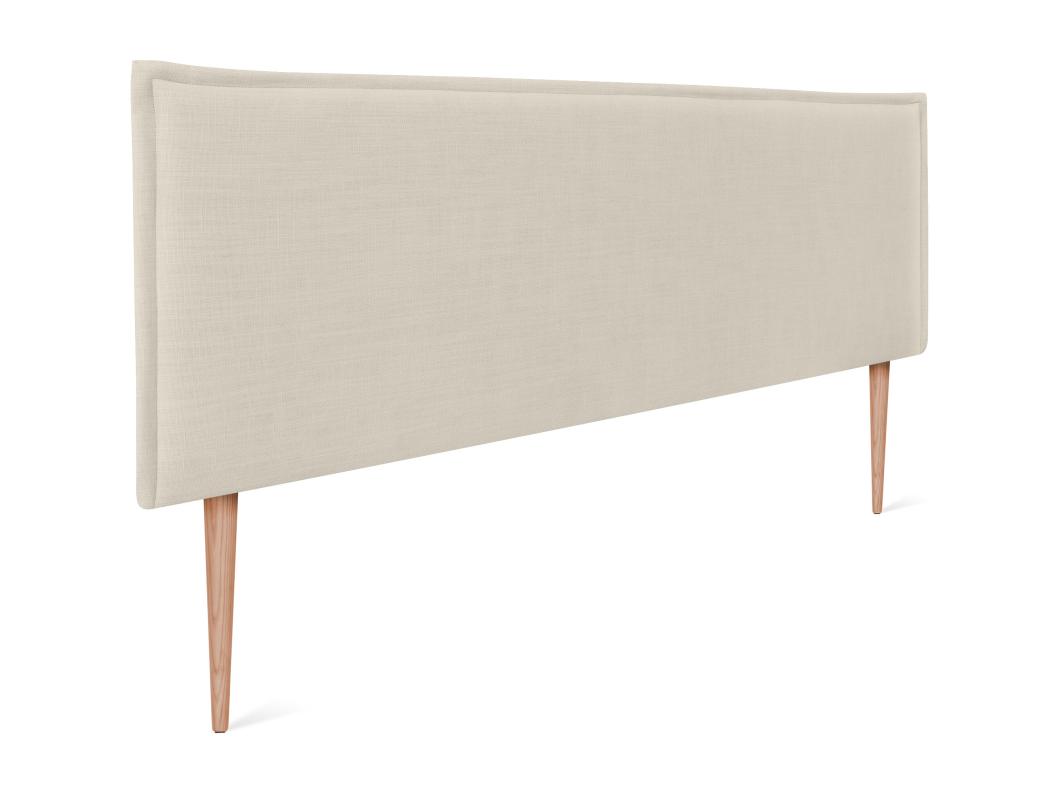 DHOME Tête de lit en lin naturel lisse avec garniture 160x105cm avec pieds Lits 150/160 - Beig