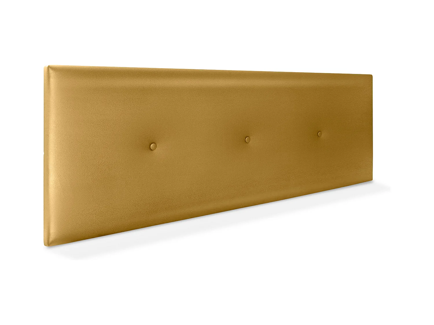 DHOME Tête de lit simili cuir lisse avec Boutons 145x50cm Lits 135/140 - Doré