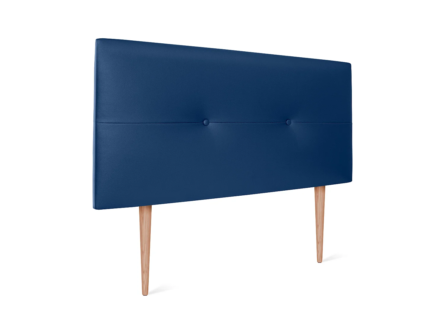 DHOME Kopfteil aus Kunstleder mit Knöpfen 95x105cm Mit Beinen Betten 90 - Blau