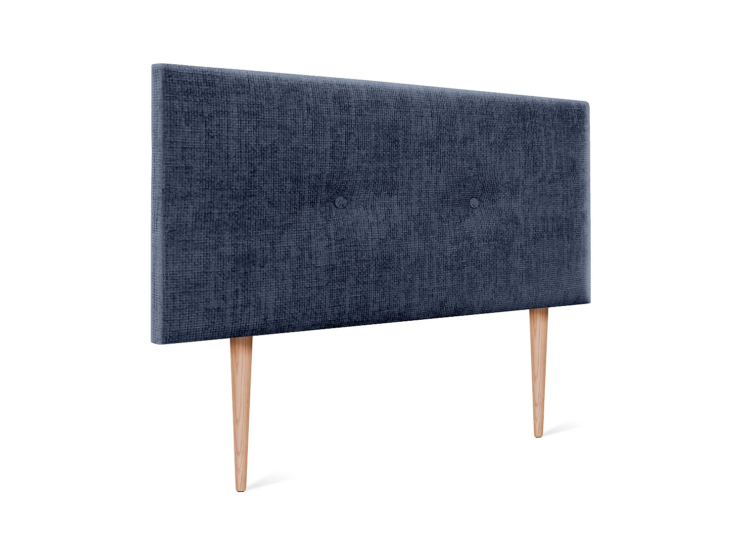 DHOME Tête de lit en laine naturelle avec Boutons 90x105cm avec pieds Lits 80/90 - Bleu