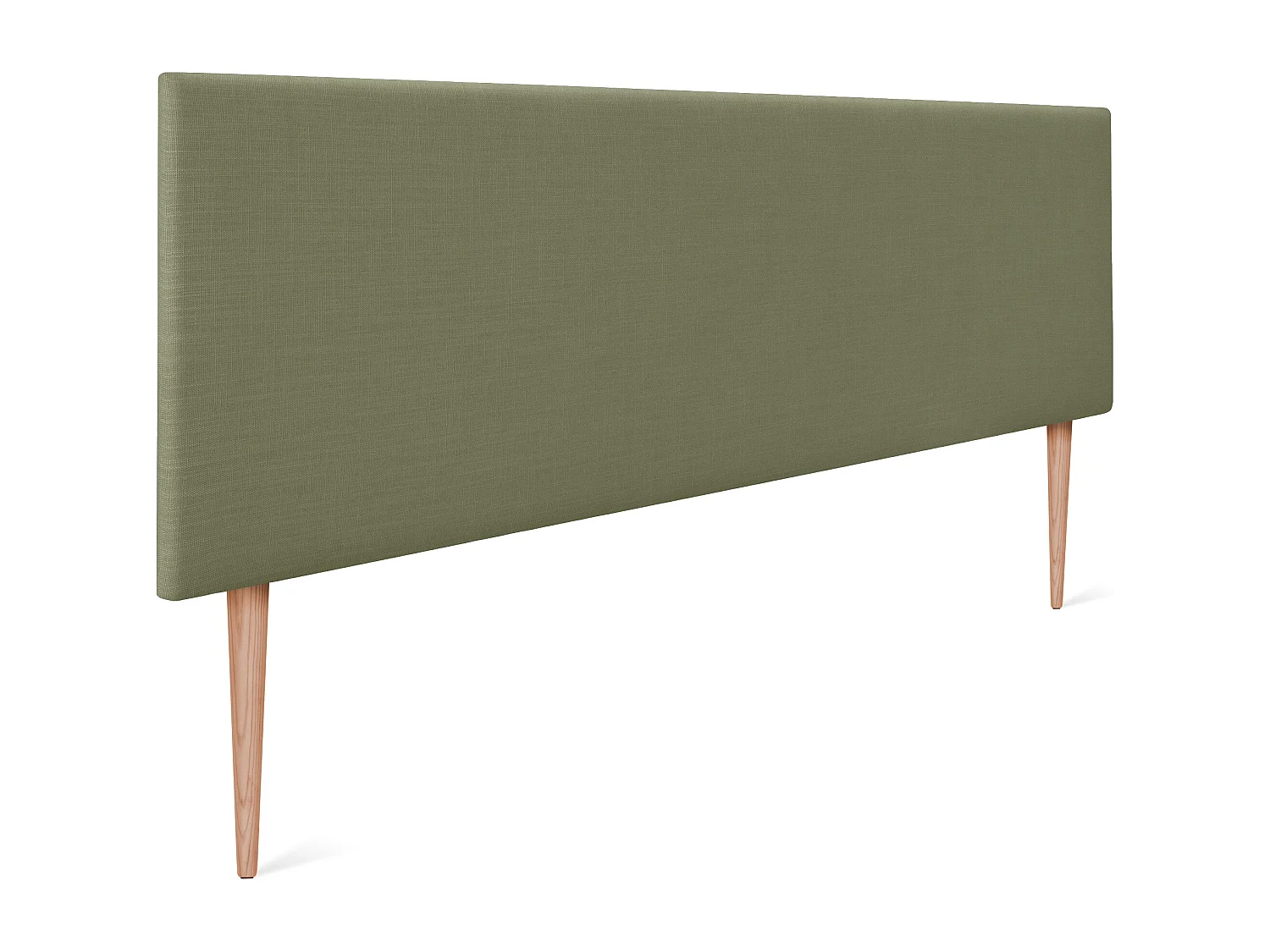 DHOME Tête de lit en lin naturel lisse 150x105cm avec pieds Lits 150 - Vert