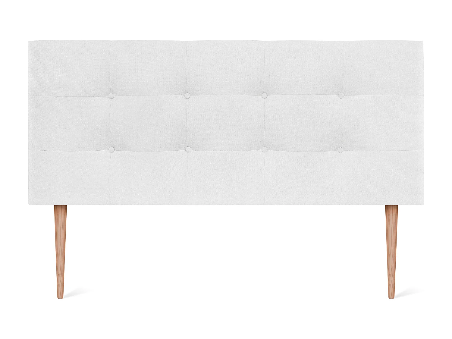 DHOME Aqualine getuftetes Stoffkopfteil 145 x 115 cm mit Bettbeinen 135/140 – Weiß