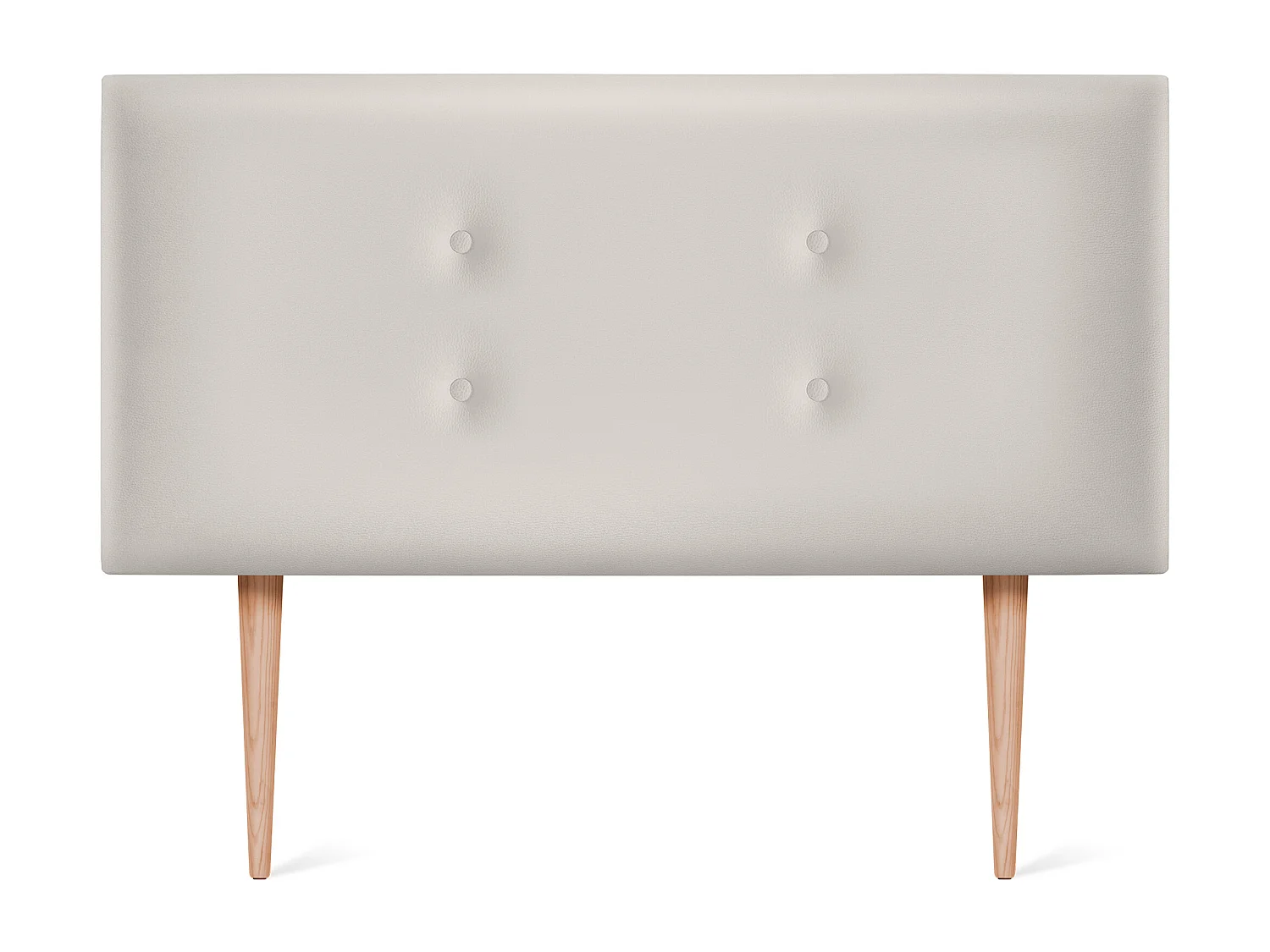 DHOME Tête de lit similicuir avec 2 rangées de boutons 105x105cm avec pieds Lits 105 - Blanc Osseux