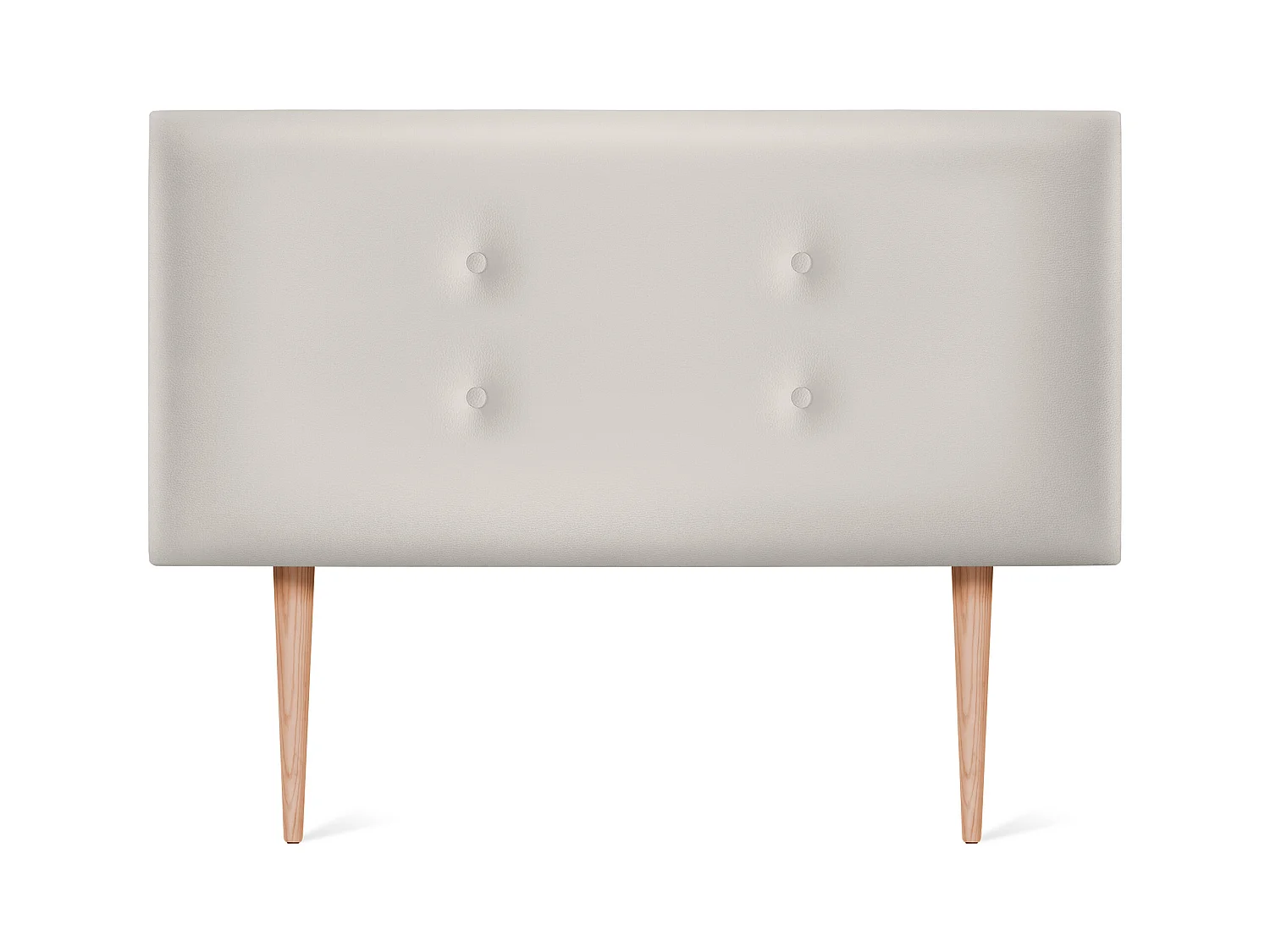 DHOME Tête de lit similicuir avec 2 rangées de boutons 105x105cm avec pieds Lits 105 - Blanc Osseux