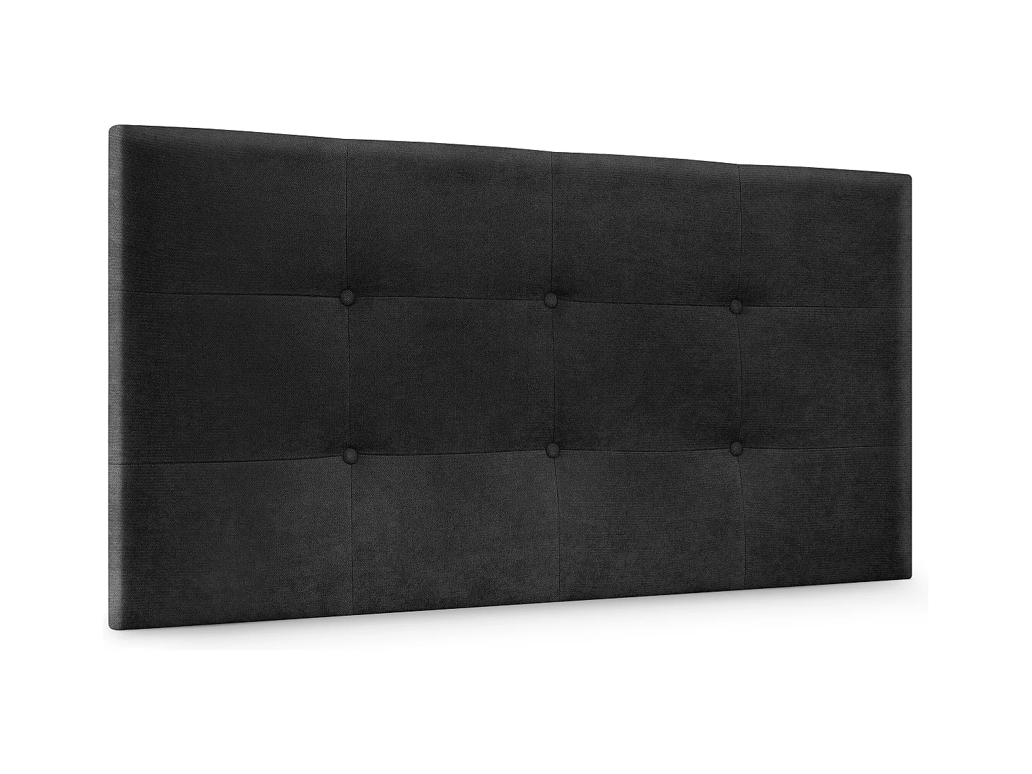 DHOME Tête de lit en tissu Aqualine Capitoné 90x60cm Lits 80/90 - Noir
