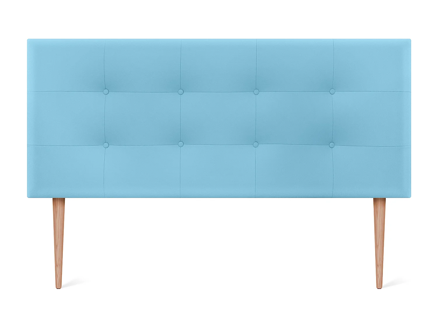 DHOME Cabeceira de  Couro sintético Capitoné 135x115cm com Pernas Camas 120/135 - Céu azul