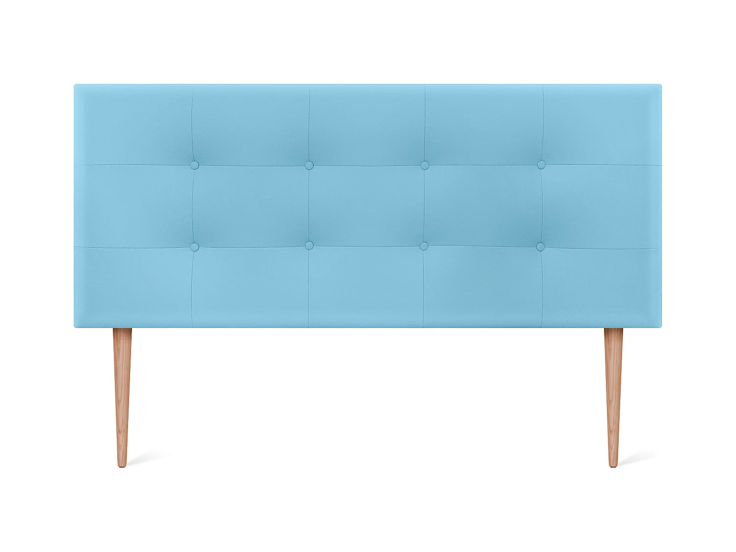 DHÔME Tête de Lit en Similicuir Capitonnée 135x115cm avec Pieds Lit 120/135 - Céleste