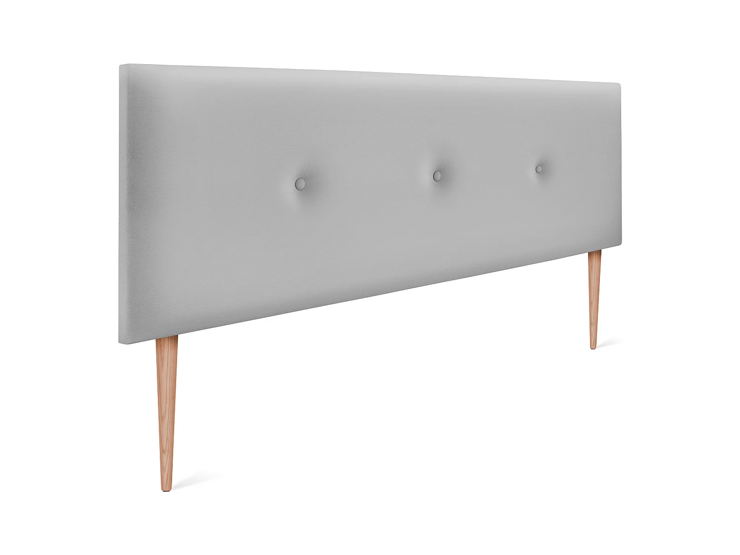DHOME Tête de lit simili cuir lisse avec Boutons 160x105cm avec pieds Lits 150/160 - Gris clair
