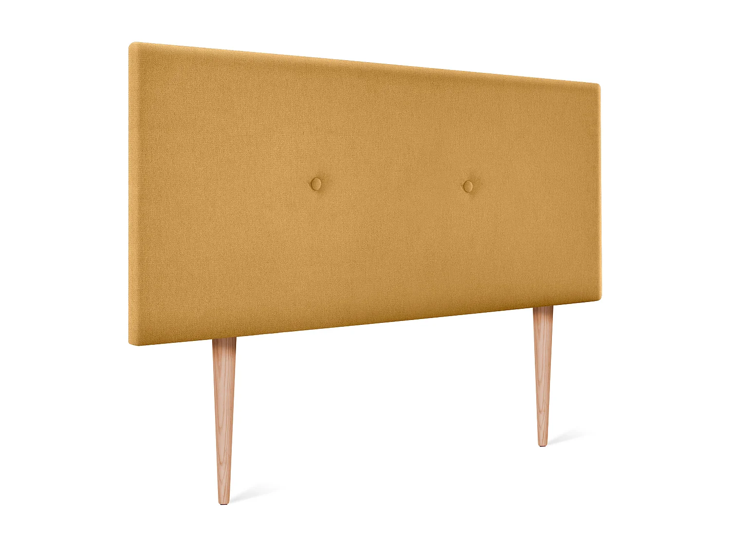 DHOME Aqualine Stoff Kopfteil glatt mit Knöpfen 95x105cm Mit Beinen Betten 90 - Senf