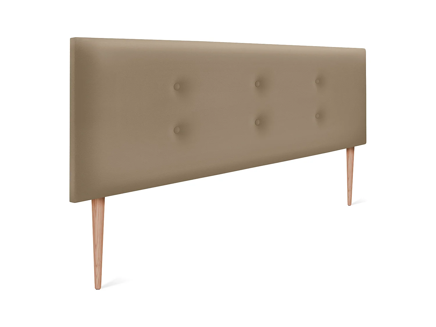 DHOME Tête de lit similicuir avec 2 rangées de boutons 150x105cm avec pieds Lits 150 - Marron Clair