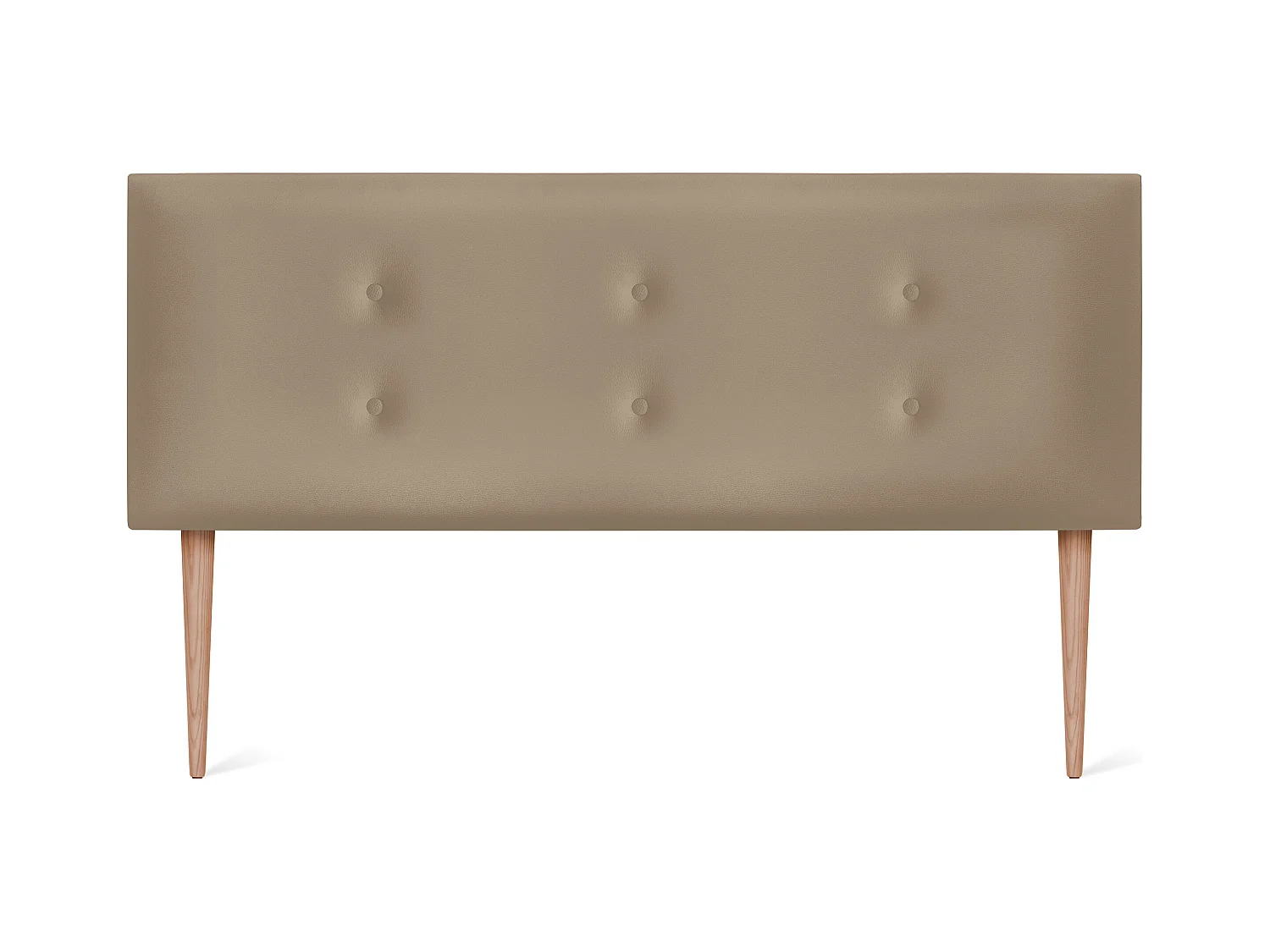 DHOME Tête de lit similicuir avec 2 rangées de boutons 150x105cm avec pieds Lits 150 - Marron Clair