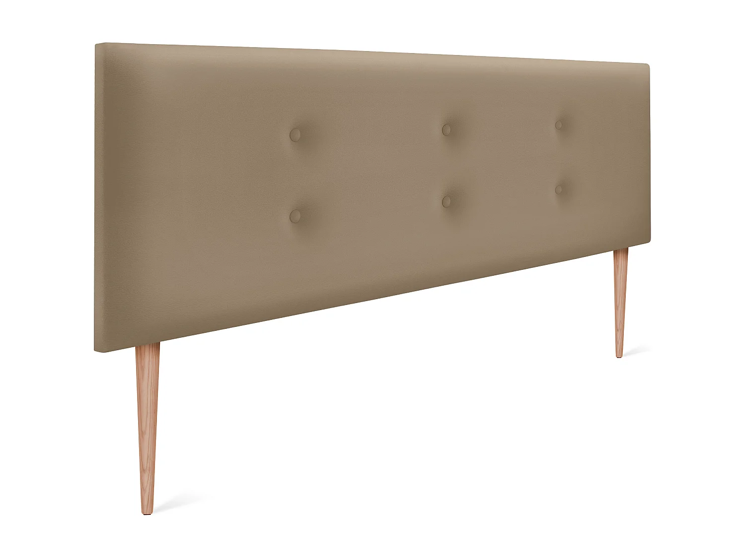 DHOME Tête de lit similicuir avec 2 rangées de boutons 150x105cm avec pieds Lits 150 - Marron Clair