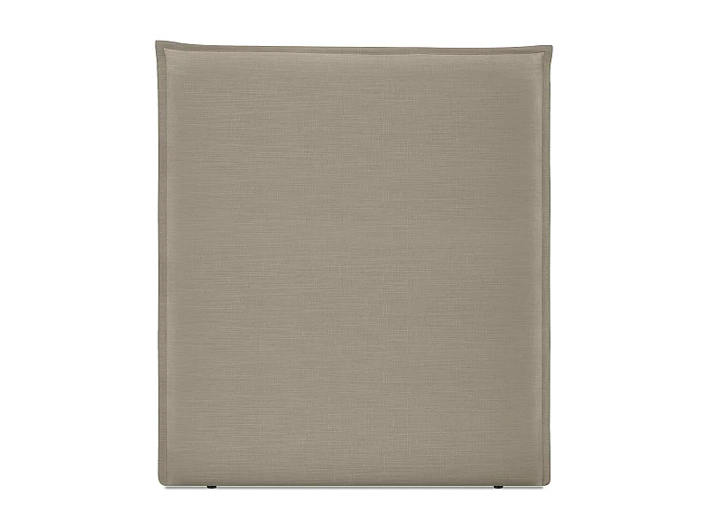 DHOME Cabecero de Lino Natural Liso con Ribete Hasta el Suelo 95x120cm Camas 90 - Tierra