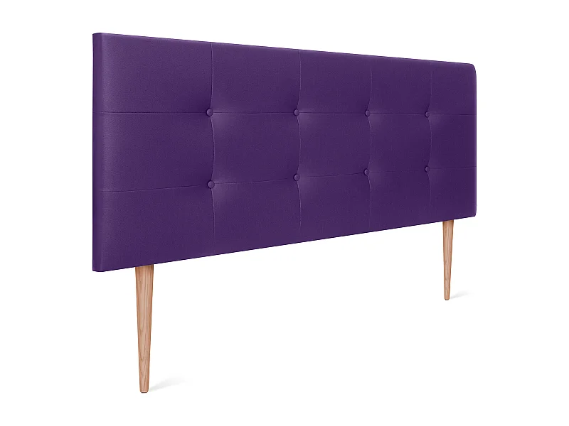 DHOME Tête de Lit en Similicuir Capitonnée 145x115cm avec Pieds Lit 135/140 - Lilas