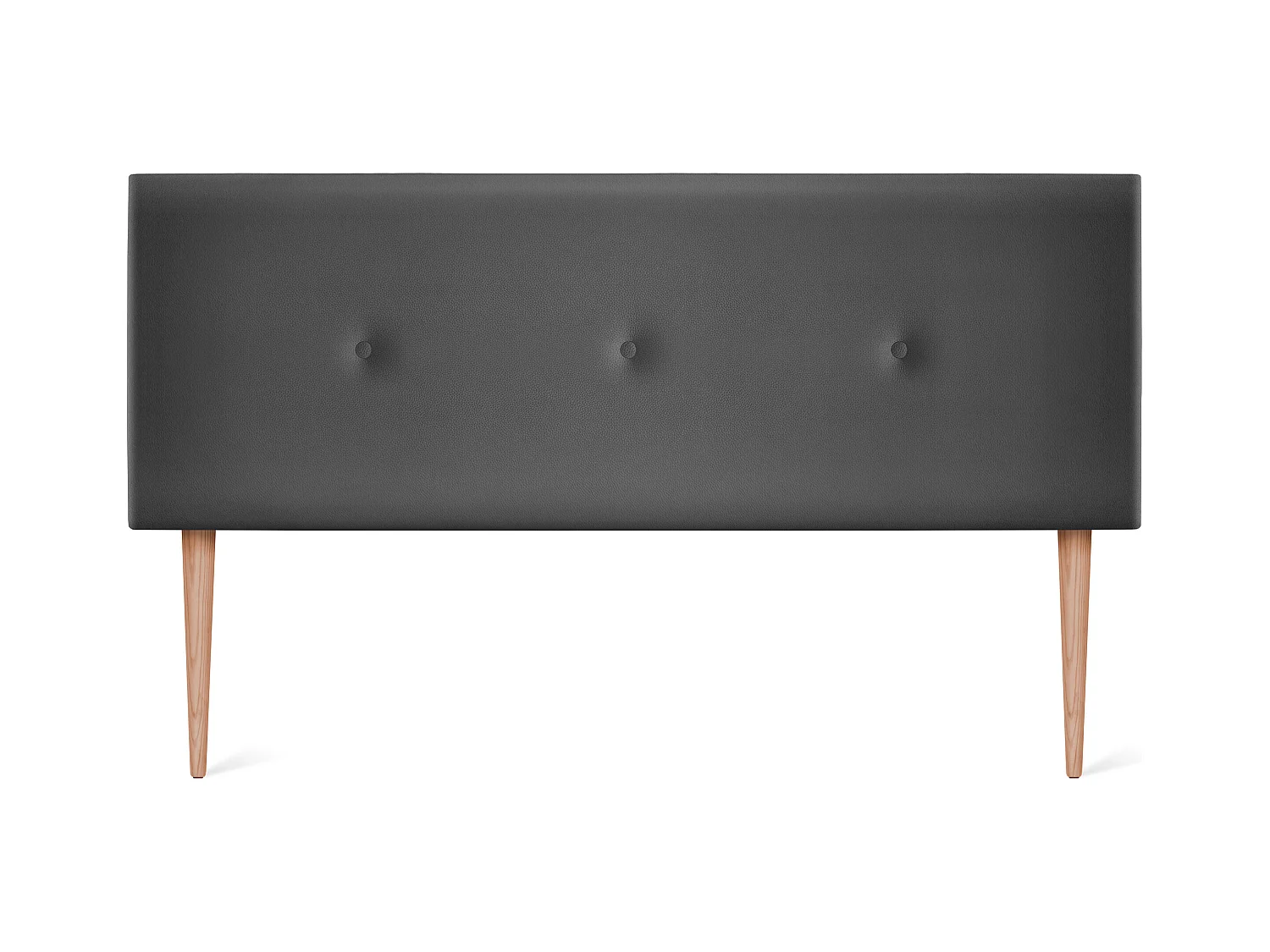 DHOME Tête de lit simili cuir lisse avec Boutons 160x105cm avec pieds Lits 150/160 - Gris