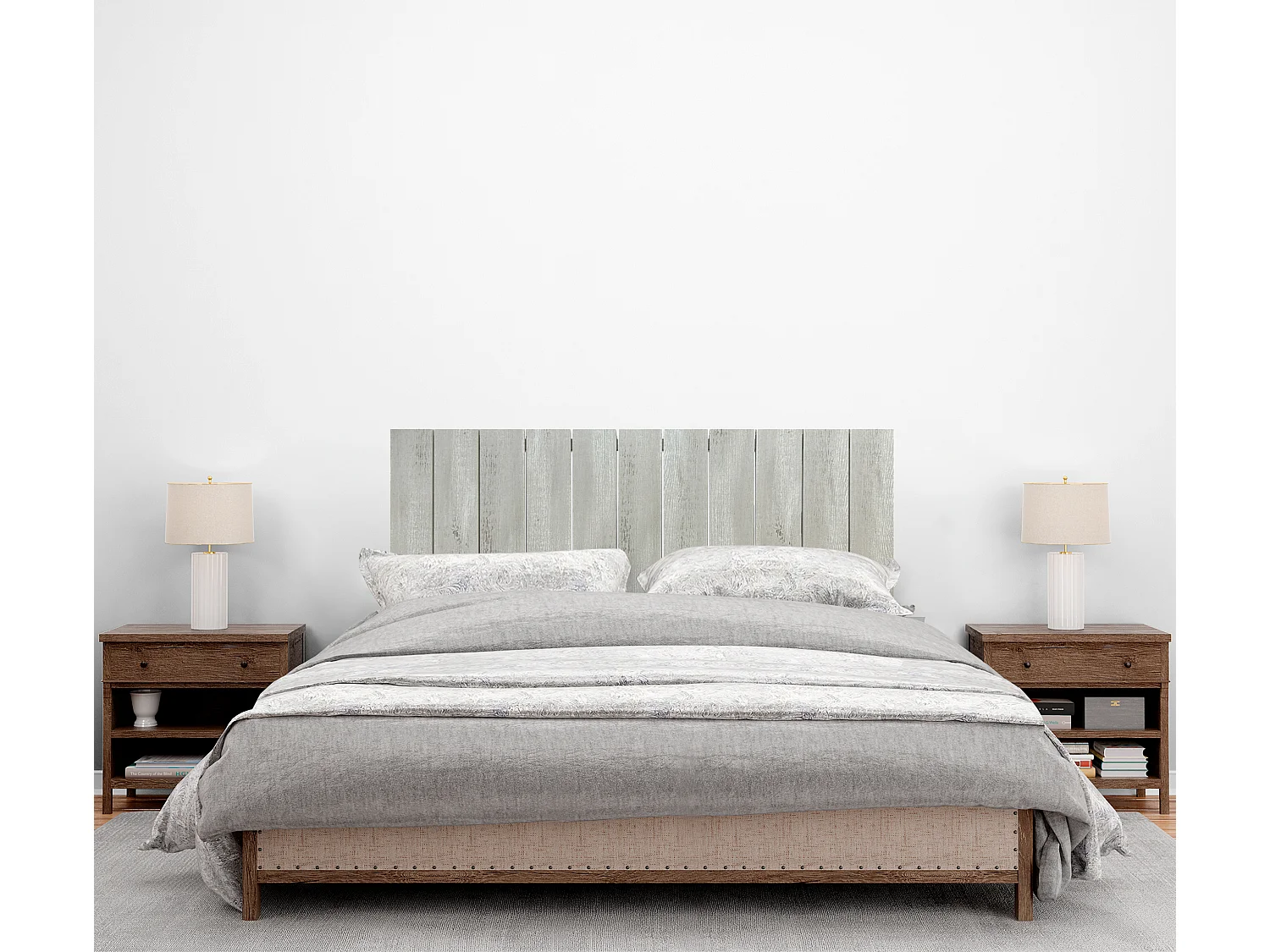 DHOME Cabecero de Madera reciclada DM Estilo Palet Vertical 110x46 Camas 105 - Ártico