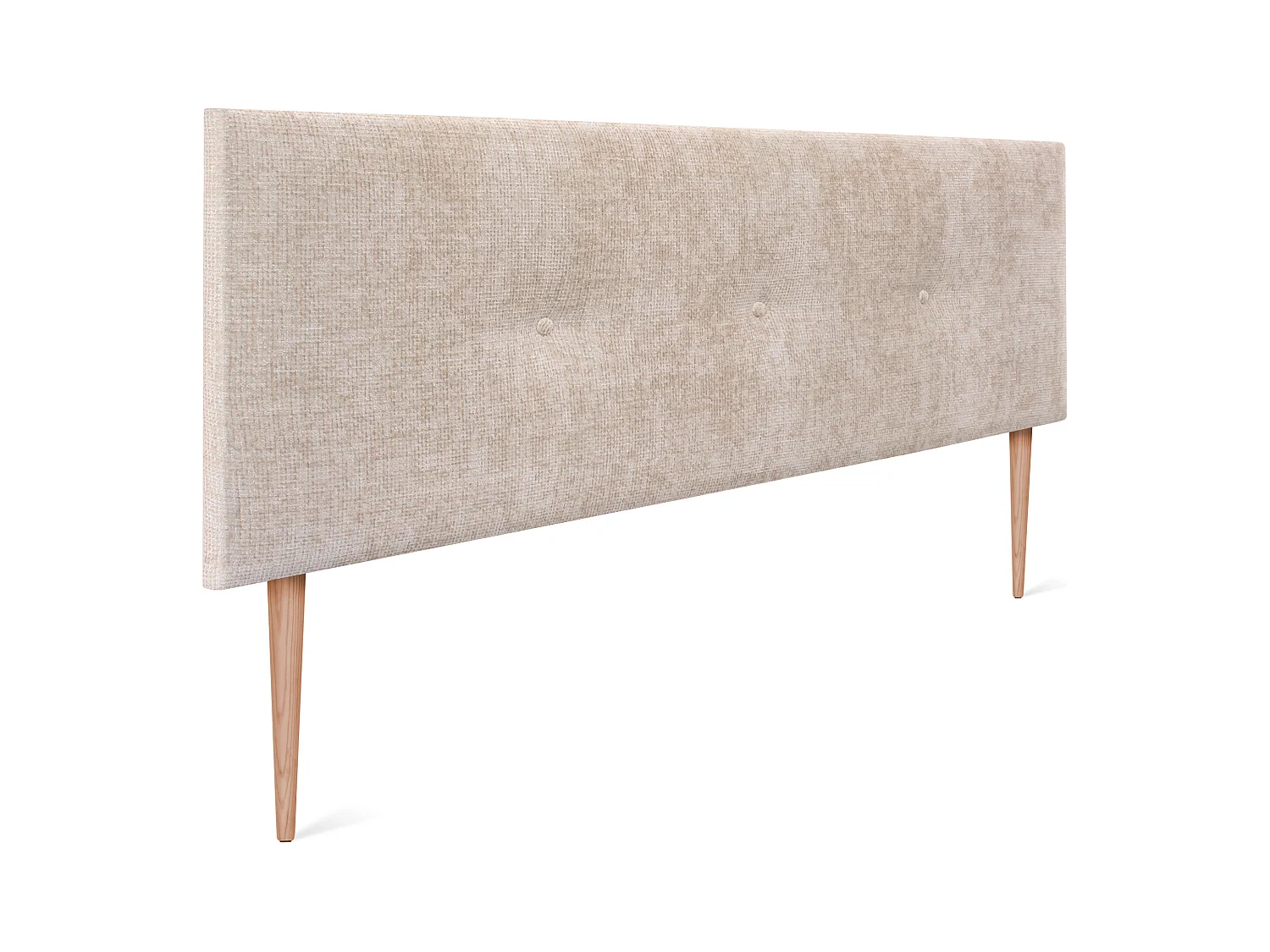 DHOME Tête de lit en laine naturelle avec Boutons 145x105cm avec pieds Lits 135/140 - Beig