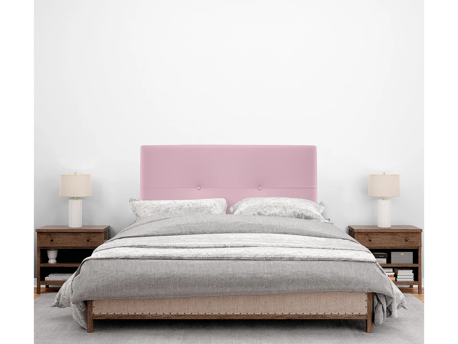 DHOME kunstleer hoofdeinde met knopen 95x50cm bedden 90 - roze