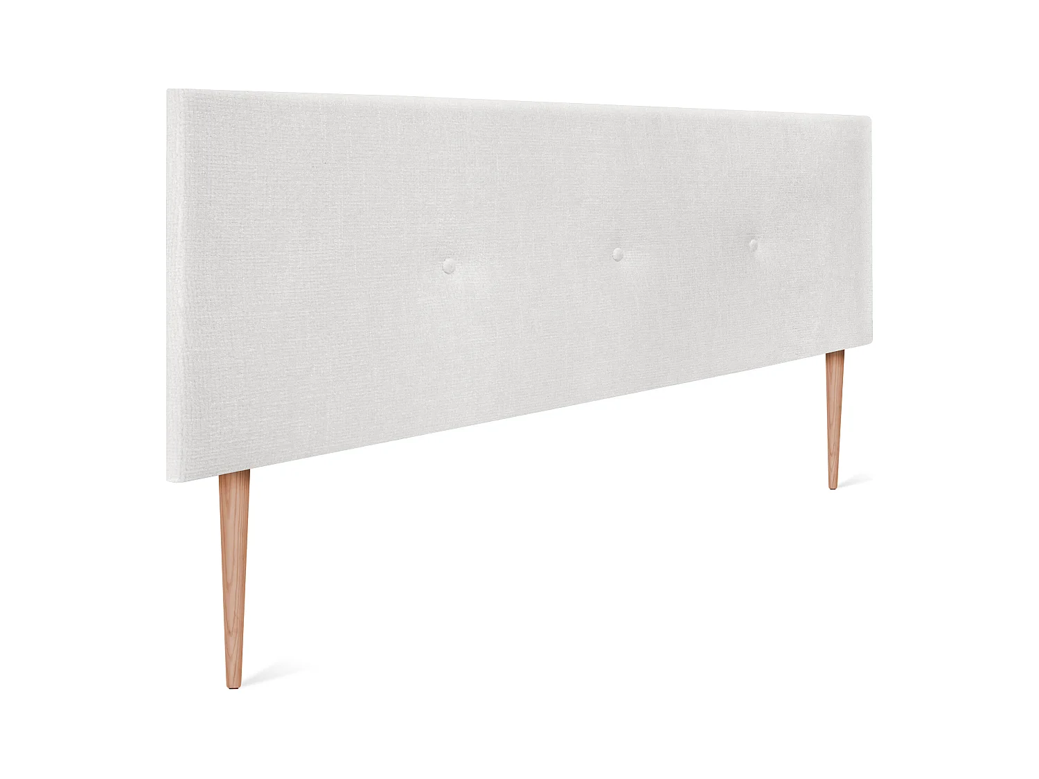 DHOME Tête de lit en laine naturelle avec Boutons 145x105cm avec pieds Lits 135/140 - Blanc