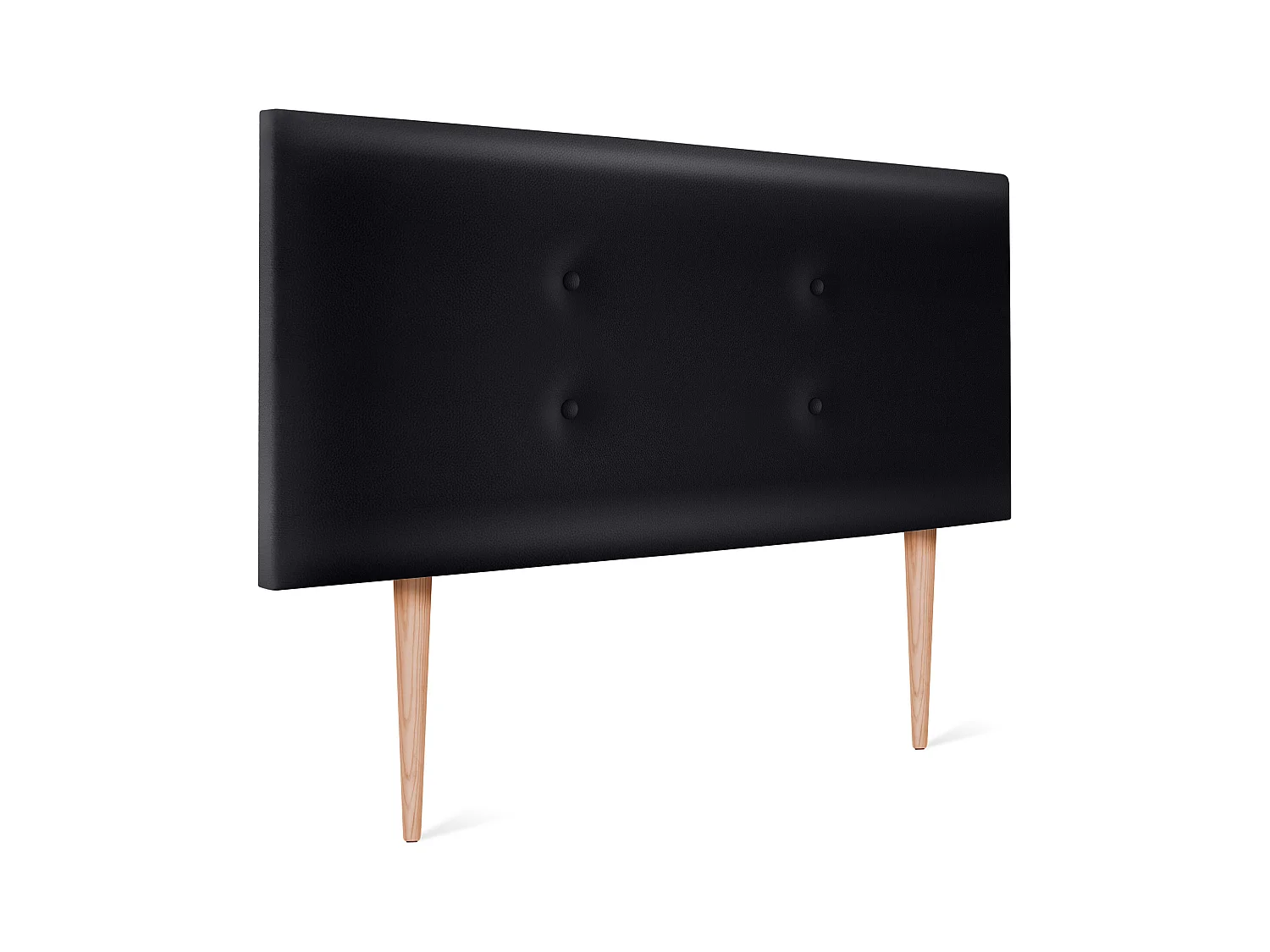 DHOME Tête de lit similicuir avec 2 rangées de boutons 95x105cm avec pieds Lits 90 - Noir