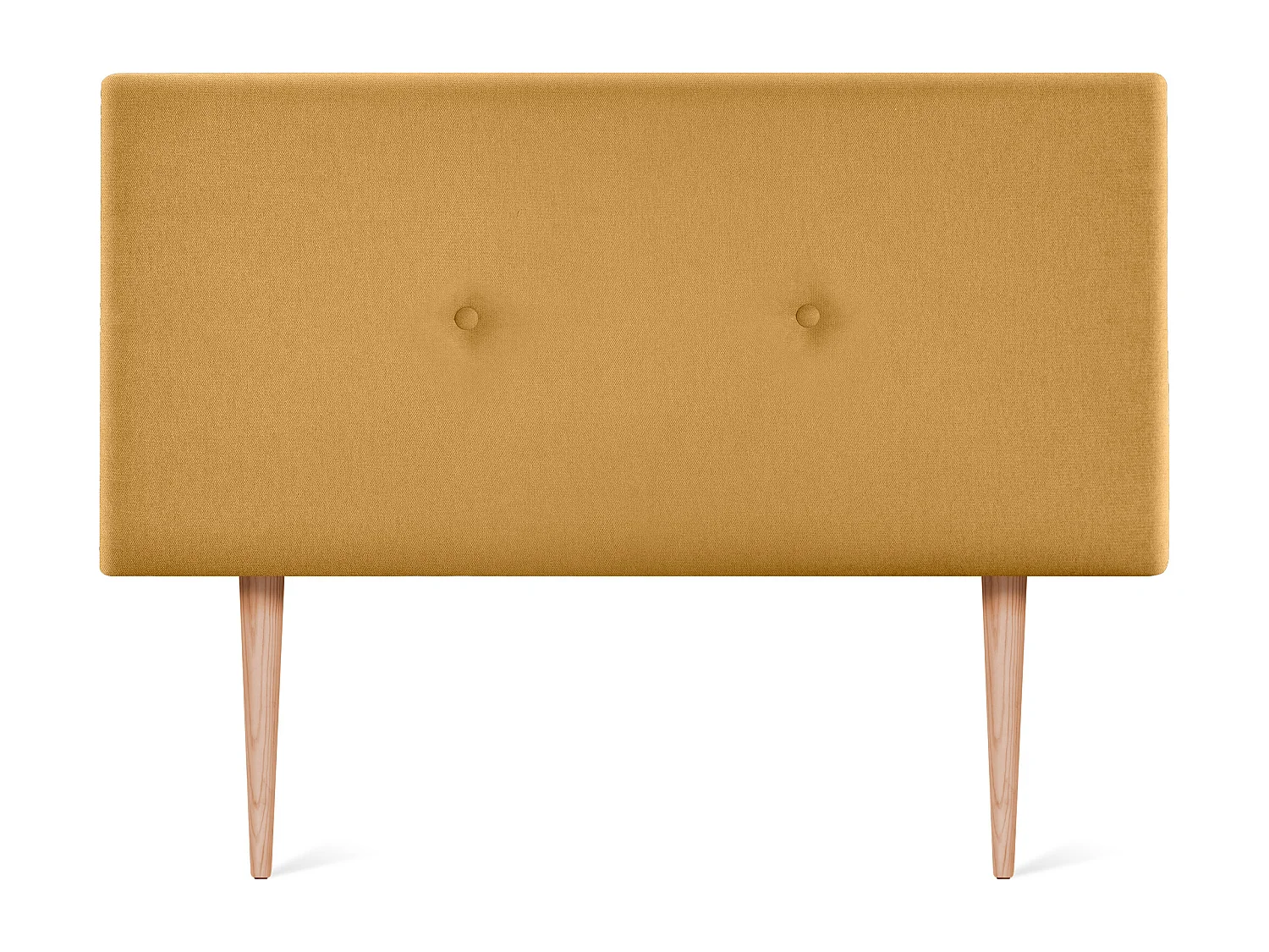 DHOME Testiera in de Tessuto Aqualine Liscio con bottoni 110x105cm Con le gambe Letti 105 - Mostarda