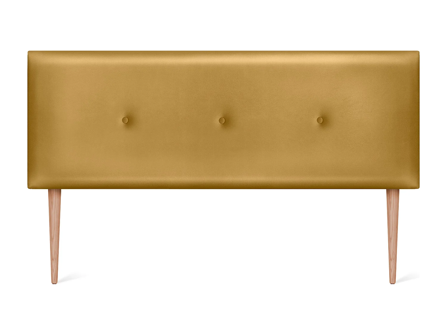 DHOME Kopfteil aus glattem Kunstleder mit Knöpfen 145x105cm Mit Beinen Betten 135/140 - Dorado