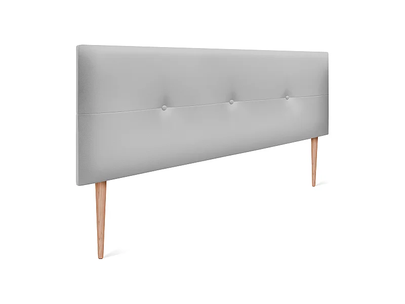 DHOME Kopfteil aus Kunstleder mit Knöpfen 150x105cm Mit Beinen Betten 150 - Hellgrau