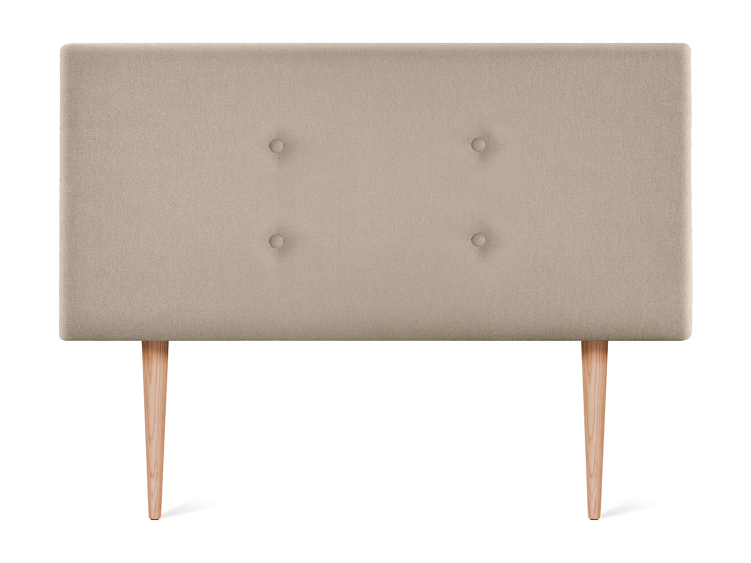 DHOME Tête de lit en tissu Aqualine avec 2 rangées de boutons 95x105cm avec pieds Lits 90 - Beig