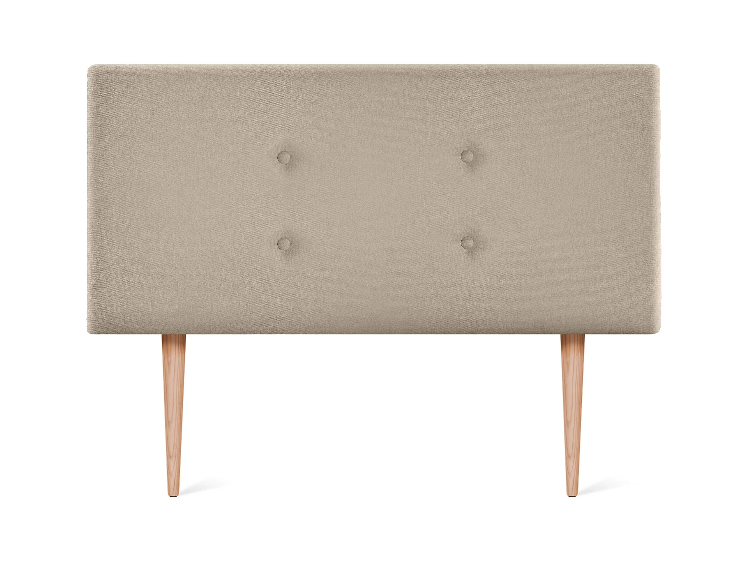 DHOME Hoofdeinde van Aqualine stof met 2 rijen knopen 95x105cm met bedpoten Bedden 90 - Beige