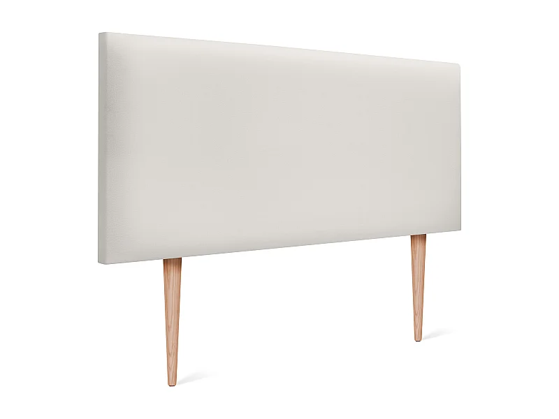 DHOME Tête de lit simili cuir lisse 110x105cm avec pieds Lits 105 - Blanc Osseux