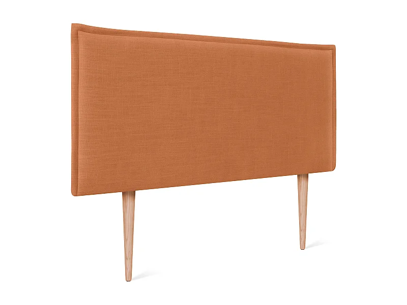 DHOME Kopfteil aus Naturleinen mit Paspelierung 90x105cm Mit Beinen Betten 80/90 - Orange