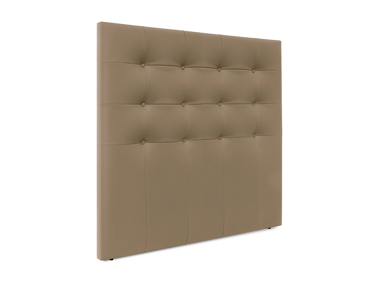DHOME Cabeceira de  Couro sintético Capitoné Até o chão 135x120cm Camas 120/135 - Castanho claro
