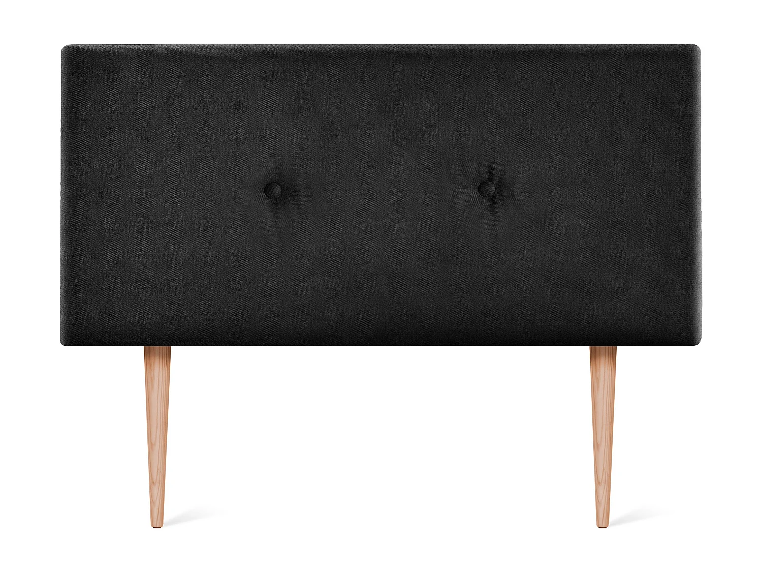 DHOME Aqualine Stoff Kopfteil glatt mit Knöpfen 105x105cm Mit Beinen Betten 105 - Schwarz