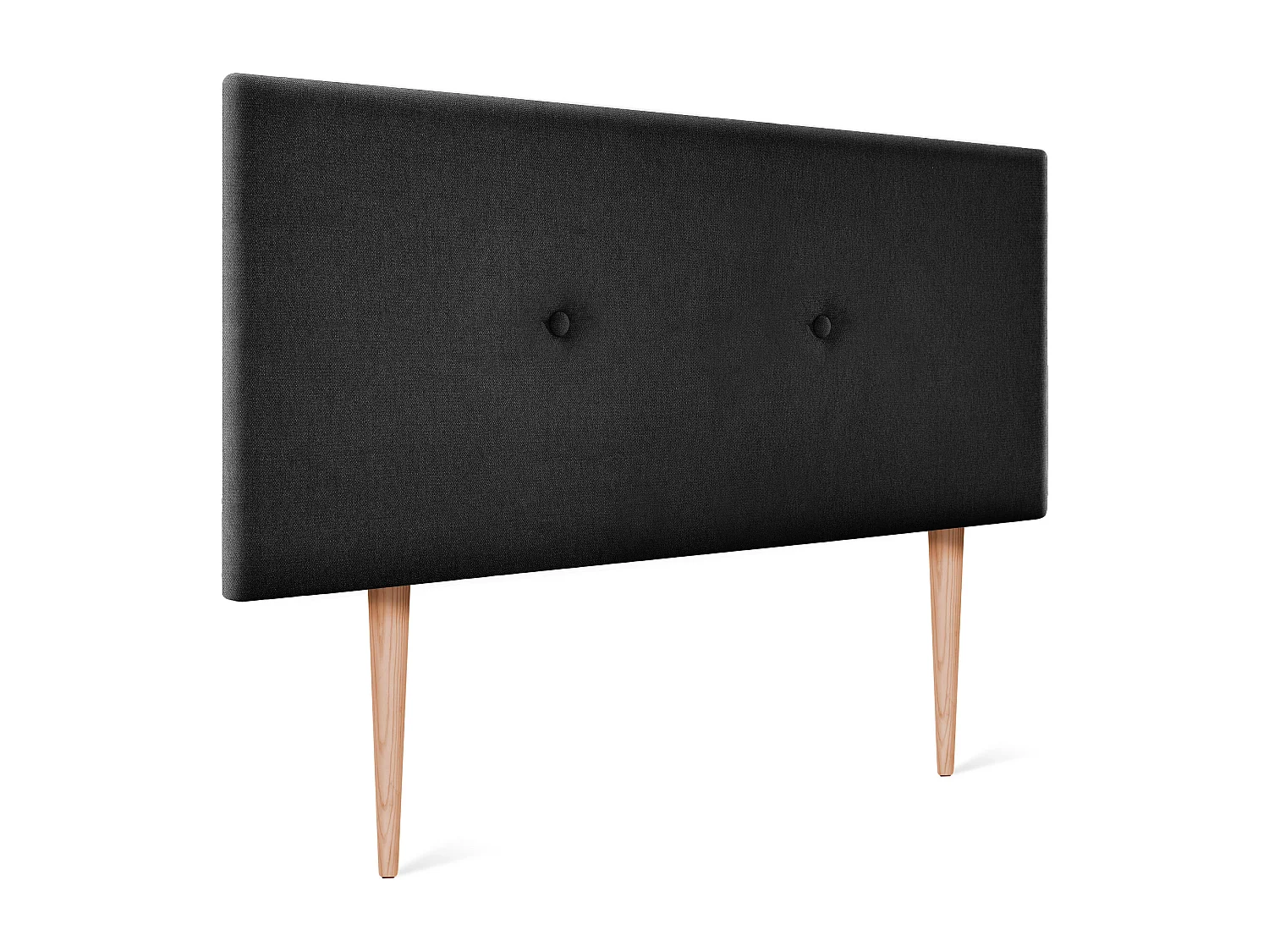 DHOME Tête de lit en tissu Aqualine lisse avec Boutons 105x105cm avec pieds Lits 105 - Noir